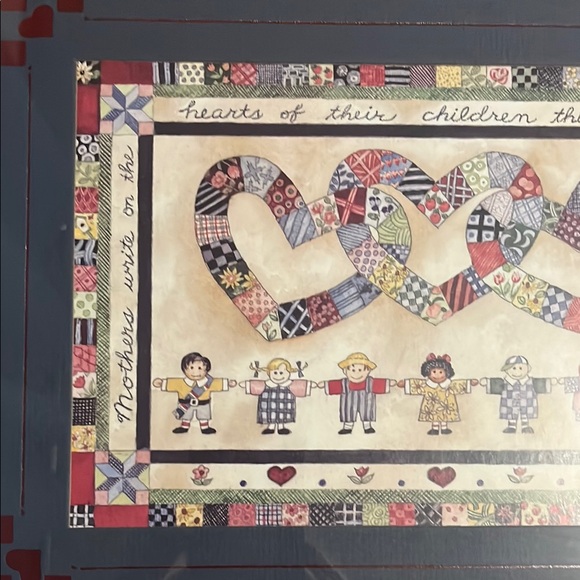 Patchwork Heart and Children Framed Art - Picture 2 of 8